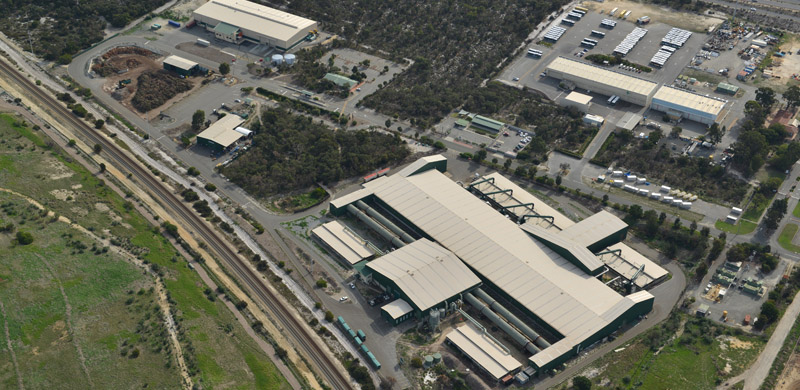 Aerial view of recycling facility